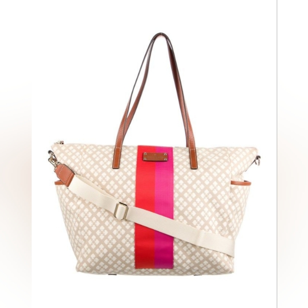 Kate Spade Leather Trim Canvas Tote